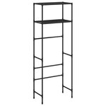 vidaXL Support de rangement 2 niveaux sur toilette Noir 53 5x28x143 cm