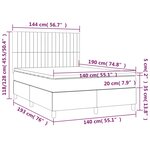 vidaXL Sommier à lattes de lit avec matelas Taupe 140x190 cm Tissu