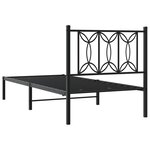 vidaXL Cadre de lit métal avec tête de lit noir 80x200 cm
