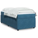 vidaXL Sommier à lattes de lit et matelas Bleu foncé 80x200 cm Velours