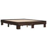 vidaXL Cadre de lit chêne marron 150x200 cm bois d'ingénierie et métal
