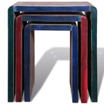 vidaXL Table gigogne 3 Pièces Teck recyclé coloré