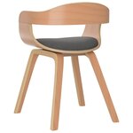 vidaXL Chaises de salle à manger 4 Pièces gris clair bois courbé et tissu