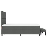 vidaXL Lit avec sommier et matelas & banc gris foncé 140x200 cm tissu