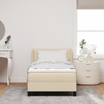 Lit à ressorts vidaXL avec matelas crème 90x200 cm en tissu
