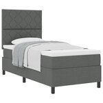 vidaXL Lit à ressorts avec matelas gris foncé 90x200 cm en tissu