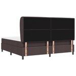 Lit à ressorts vidaXL avec matelas marron foncé 200x200 cm en tissu