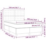 vidaXL Sommier à lattes de lit avec matelas Taupe 140x190 cm Tissu