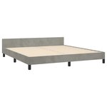 vidaXL Cadre de lit avec tête de lit Gris clair 180x200 cm Velours