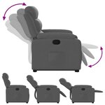 vidaXL Fauteuil inclinable Gris foncé Tissu