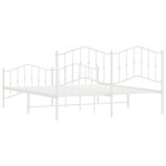 vidaXL Cadre de lit métal sans matelas et pied de lit blanc 180x200 cm