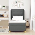 vidaXL Lit à ressorts avec matelas gris foncé 100x200 cm Tissu