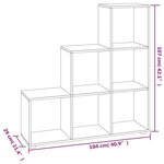 vidaXL Bibliothèque escalier Sonoma gris 107 cm Bois d'ingénierie