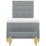 Lit à ressort vidaXL avec matelas et banc gris clair 90x190 cm en tissu