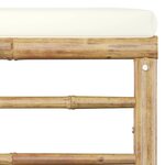 vidaXL Salon de jardin 6 Pièces avec coussins blanc crème bambou