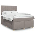 vidaXL Sommier à lattes de lit avec matelas Taupe 140x200 cm Tissu