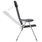 vidaXL Chaise pliante de camping lot de 2 Noir Aluminium