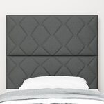 Headboard LED vidaXL Design en Blocs de Diamants Gris Foncé 90 cm Tissu