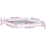vidaXL Cadre de lit à LED sans matelas blanc 200x200 cm bois massif