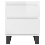 vidaXL Tables de chevet 2 Pièces blanc brillant 40x35x50 cm