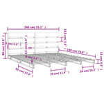 vidaXL Cadre de lit sans matelas blanc 140x190 cm bois de pin massif