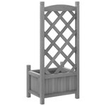 vidaXL Jardinière avec treillis gris bois massif de sapin