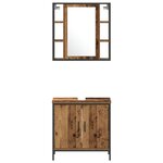 vidaXL Ensemble de meubles de salle de bain 3 pièces en bois ancien