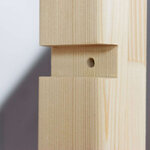 Etagère en bois massif bois naturel et gris 39 x 137 x 146 cm