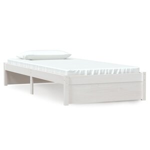 vidaXL Cadre de lit Blanc Bois massif 90x200 cm