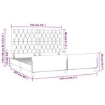 vidaXL Cadre de lit sans matelas gris foncé 160x200 cm tissu