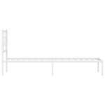 vidaXL Cadre de lit métal sans matelas avec tête de lit blanc 80x200cm
