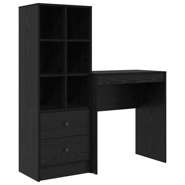 vidaXL Bureau avec rangement en chêne noir en bois d'ingénierie