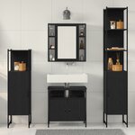 vidaXL Ensemble de meubles de salle de bain 4 pièces en bois d'ingénierie chêne noir