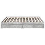 vidaXL Cadre de lit avec tiroirs sans matelas gris béton 200x200 cm