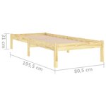 vidaXL Cadre de lit bois massif 75x190 cm petit simple