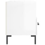 vidaXL Table de chevet blanc brillant 40x35x47 5 cm bois d’ingénierie