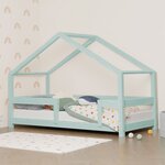 Lit cabane enfant LUCKY 120 x 180 bleu clair