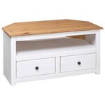 vidaXL Meuble TV d'angle Blanc 93x49x49 cm Pin Assortiment Panama