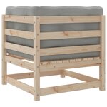 vidaXL Salon de jardin 3 Pièces avec coussins bois de pin massif