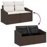 vidaXL Ensemble de canapés de jardin 8 pièces avec coussins Marron en poly rotin