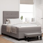 vidaXL Lit à ressorts avec matelas et banc taupe 120x190 cm tissu