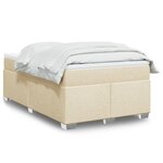 vidaXL Sommier à lattes de lit avec matelas Crème 120x200 cm Tissu