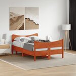 vidaXL Cadre de lit sans matelas cire marron 120x190cm bois pin massif
