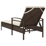 vidaXL Chaise longue avec coussin marron 63x200x81 cm résine tressée