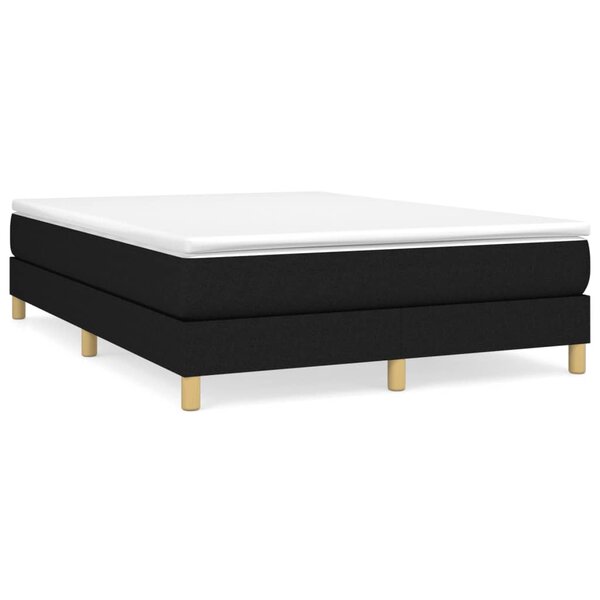 vidaXL Sommier à lattes de lit avec matelas Noir 140x200 cm Tissu