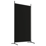 vidaXL Cloison de séparation 2 panneaux Noir 175x180 cm Tissu