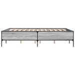 vidaXL Cadre de lit sonoma gris 140x200 cm bois d'ingénierie et métal