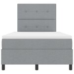 vidaXL Lit à ressorts avec matelas gris clair 120x200 cm en tissu