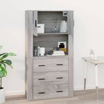 vidaXL Armoire murale Sonoma gris 80x33x80 cm Bois d'ingénierie