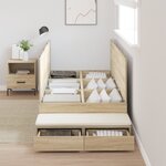 vidaXL Lit de rangement en chêne Sonoma 90x190 cm